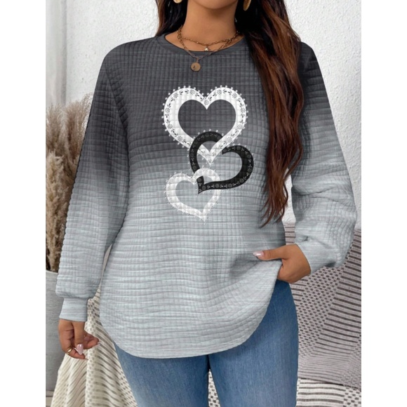 NEW Emery Rose Women's Plus Size Ombre Textured Sweatshirt (Size 20/4XL) - Picture 1 of 10